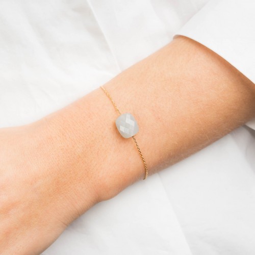 Bracelet élastique pierre de lune blanche – Les Bijoux d'Emeline